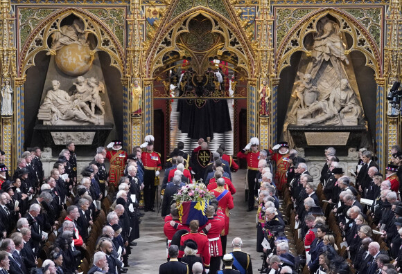 Illustration - Service funéraire à l'Abbaye de Westminster pour les funérailles d'Etat de la reine Elizabeth II d'Angleterre. Le 19 septembre 2022 © Gareth Fuller / PA via Bestimage