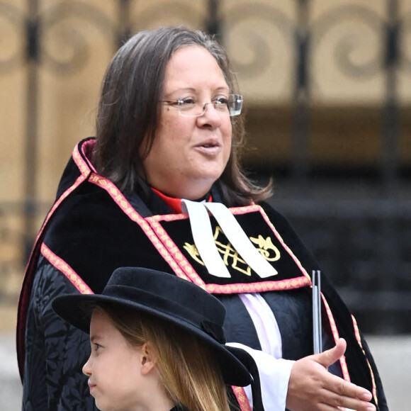 La princesse Charlotte de Galles,La princesse Charlotte de Galles - Arrivées au service funéraire à l'Abbaye de Westminster pour les funérailles d'Etat de la reine Elizabeth II d'Angleterre. Le sermon est délivré par l'archevêque de Canterbury Justin Welby (chef spirituel de l'Eglise anglicane) au côté du doyen de Westminster David Hoyle. Londres, le 19 septembre 2022.