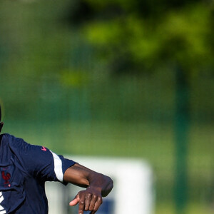 Ousmane Dembele ( France ) - Kylian Mbappe ( France ) - Karim Benzema ( France ) - - Entraînement de l'équipe de France de football au Centre National du Football à Clairefontaine le 31 mai 2021. © Federico Pestellini / Panoramic / Bestimage