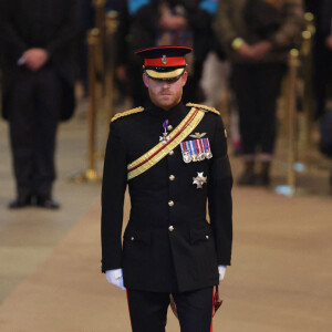 Le prince Harry, duc de Sussex - Veillée des petits-enfants de la reine Elizabeth II au Westminster Hall à Londres, Royaume Uni, le 17 septembre 2022. 