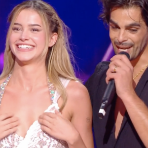 Léa Elui et Christophe Licata après leur prestation dans "Danse avec les stars" - TF1