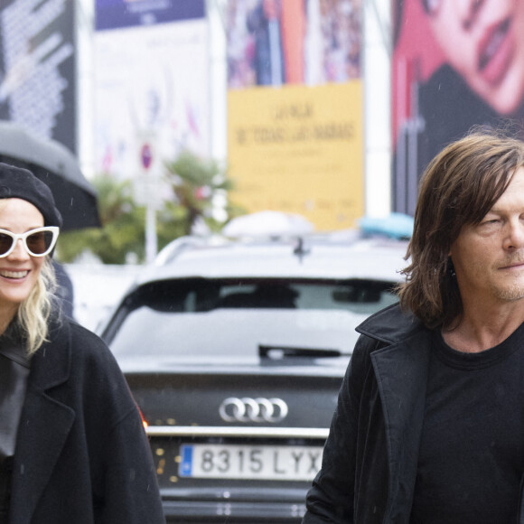 Diane Kruger et son compagnon Norman Reedus arrivent à l'hôtel Maria Cristina lors du 70ème festival international du film de San Sebastian (Saint-Sébastien), Espagne, le 23 septembre 2022. 