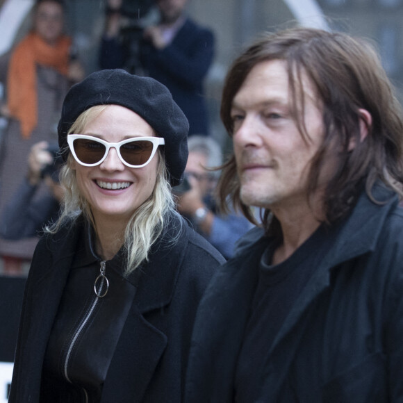 Diane Kruger et son compagnon Norman Reedus arrivent à l'hôtel "Marie Cristina" lors du 70ème Festival du Film de Saint-Sébastien, le 24 septembre 2022. 
