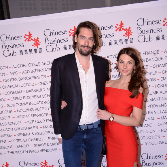 Camille Lacourt et sa compagne Alice Detollenaere (Miss Bourgogne 2010) lors du déjeuner d'affaires "Edition Spéciale Femmes" de la 5ème édition du Chinese Business Club à l'occasion de la journée internationales des droits des femmes au Pavillon Cambon Potel et Chabot, à Paris, France, le 9 mars 2020. © Rachid Bellak/Bestimage 