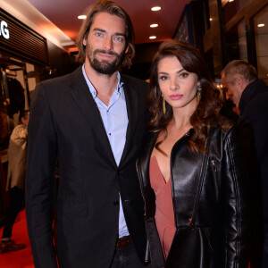 Camille Lacourt et sa compagne Alice Detollenaere (Miss Bourgogne 2010) lors de la soirée de réouverture de la boutique "Breitling", située rue de la Paix. Paris, le 3 octobre 2019. © Rachid Bellak/Bestimage 