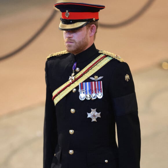 Le prince Harry, duc de Sussex - Veillée des petits-enfants de la reine Elizabeth II au Westminster Hall à Londres, Royaume Uni, le 17 septembre 2022. 