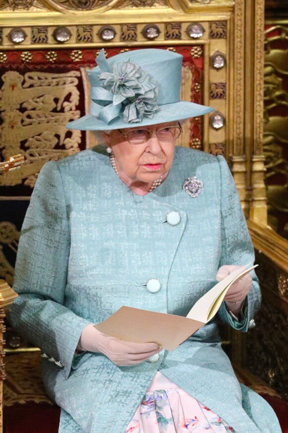 La reine Elisabeth II d'Angleterre - Arrivée de la reine Elizabeth II et discours à l'ouverture officielle du Parlement à Londres le 19 décembre 2019. Lors de son discours, la reine a dévoilé son plan décennal pour mettre à profit le Brexit et relancer le système NHS. 