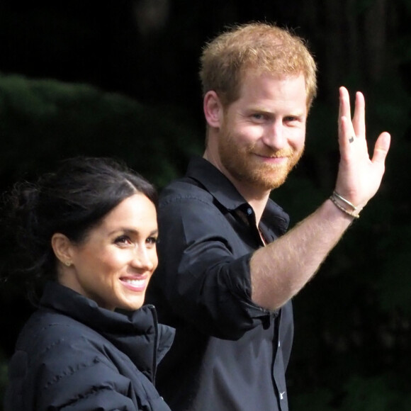 Le prince Harry et Meghan Markle visitent le site Redwoods Treewalk à Rotorua, Nouvelle Zélande le 31 octobre 2018. 