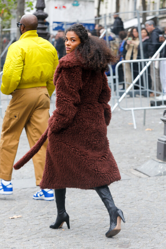 Tina Kunakey - Arrivées au défilé prêt-à-porter printemps-été 2023 "Stella McCartney" lors de la fashion week de Paris le 3 octobre 2022. © Clovis / Veeren / Bestimage