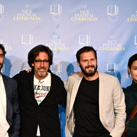 Pio Marmaï, Christian Duguay, Hugo Becker et Carmen Kassovitz - Arrivées à la soirée de la 4ème édition du festival Cinéroman à Nice au cinéma Pathé Gare du Sud le 6 octobre 2022. © Bruno Bebert / Bestimage