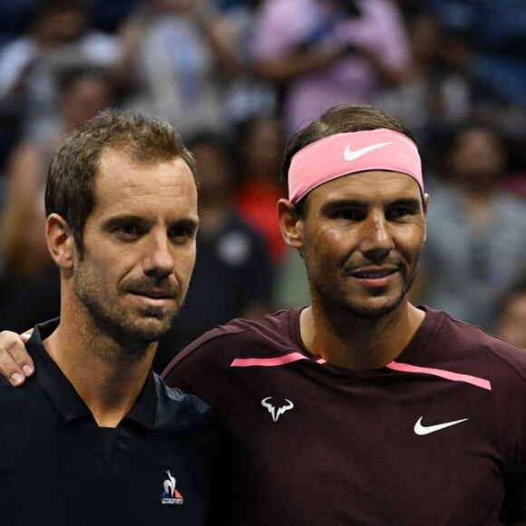 Rafael Nadal bat Richard Gasquet (6-0, 6-1, 7-5) au troisième tour de l'US Open au USTA Billie Jean King National Tennis Center à New York City, New York, Etats-Unis, le 3 septembre 2022.