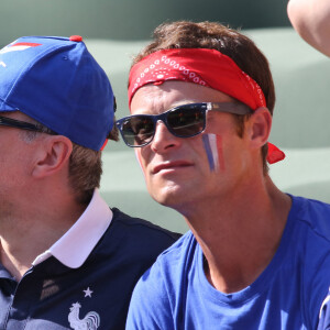 Laurent Ruquier et son compagnon Benoît - Laurent Ruquier assiste au match de la France contre l'Allemagne à Rio de Janeiro au Brésil le 4 juillet 2014. L'équipe de France quitte la compétition sur une défaite contre l'Allemange 1 à 0.