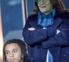 Fayza Lamari (mère de K. Mbappé) et son fils Ethan Mbappé - People au match retour de Ligue Des Champions 2022 (LDC) entre le PSG et Benfica (1-1) au Parc des Princes à Paris le 11 octobre 2022. © Cyril Moreau/Bestimage