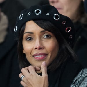 Sonia Rolland dans les tribunes lors du match de Ligue 1 "PSG - Nantes (2-0)" au Parc des Princes. © Cyril Moreau/Bestimage 