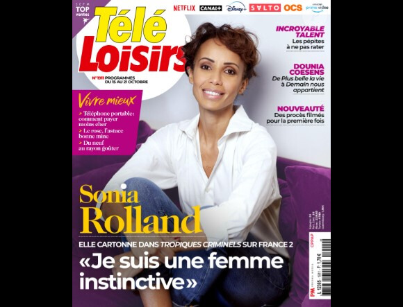Retrouvez l'interview intégrale de Sonia Rolland dans le magazine Télé Loisirs, n°1911, du 10 octobre 2022.