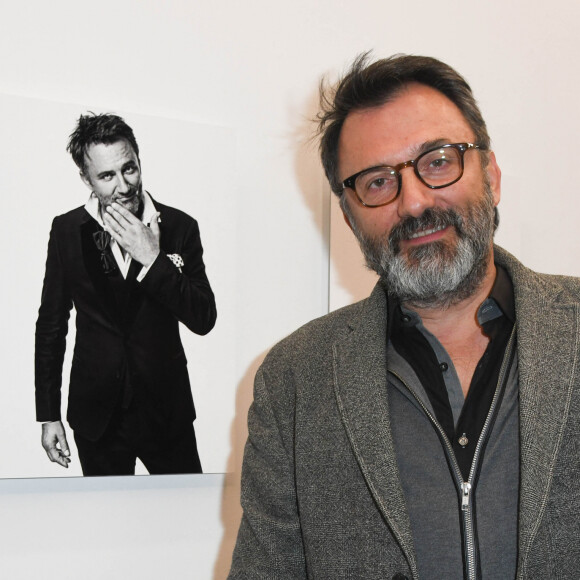 Frédéric Lopez - Vernissage de l'exposition "Quand le masque tombe" de Stéphane de Bourgies sur le toit de la Grande Arche à Paris, le 12 mars 2019. © Coadic Guirec/Bestimage