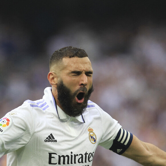 Karim Benzema lors du match entre le Real Madrid contre le FC Barcelone (3-1) à Madrid la veille de la 66ème cérémonie du Ballon d'or le 16 octobre 2022.