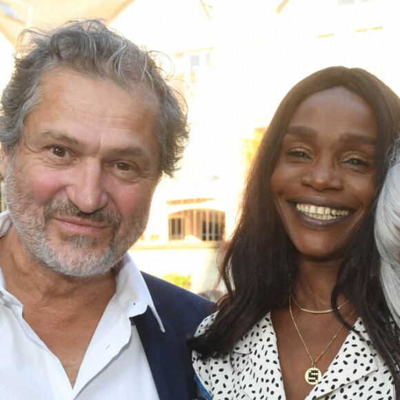 Jérôme Enrico, Sény Villeret (veuve de Jacques villeret) et Virginie Pradal - Inauguration du théatre de Bry-sur-Marne le 18 septembre 2021. © Coadic Guirec/Bestimage