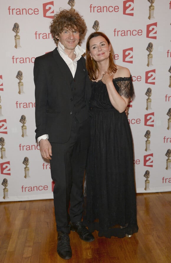 Nicolas Vaude et sa compagne Christelle Reboul - Soirée de la 28ème Nuit des Molières au théâtre des Folies Bergère à Paris. Le 23 mai 2016 © Coadic Guirec / Bestimage.