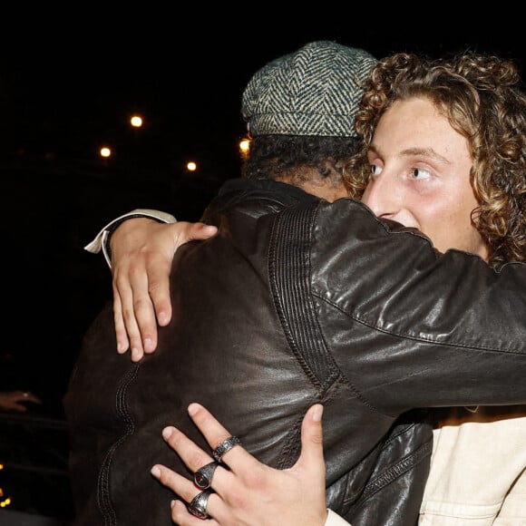 Exclusif- Joalukas Noah avec son père Yannick Noah lors de la soirée d'anniversaire de Joalukas Noah, fils de Yannick Noah et Isabelle Camus, pour ses 18 ans à Paris le 10 juin 2022. © Cyril Moreau / Bestimage 