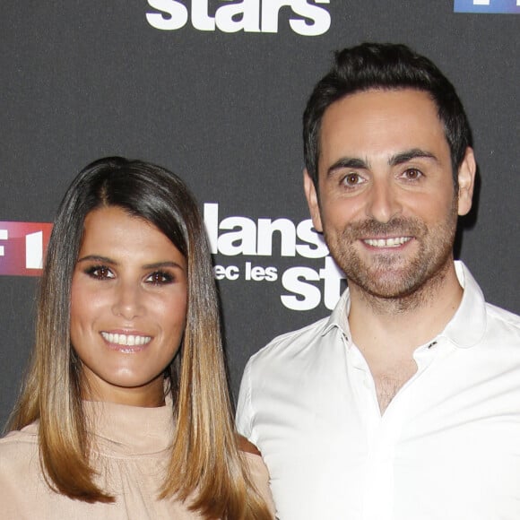 Karine Ferri et Camille Combal au photocall de la saison 10 de l'émission "Danse avec les stars" (DALS) au siège de TF1 à Boulogne-Billancourt, France, le 4 septembre 2019. © Christophe Aubert via Bestimage 