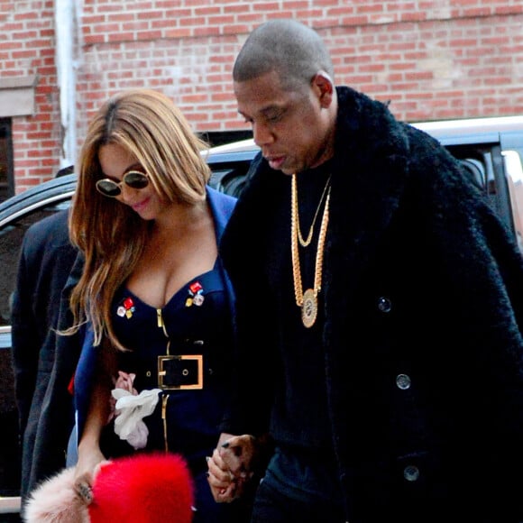 Beyoncé Knowles et son mari Jay-Z sont allés au défilé de mode de Kanye West à New York. Le 12 février 2015 