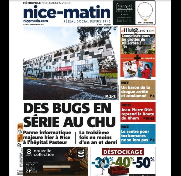 Couverture de Nice-Matin.