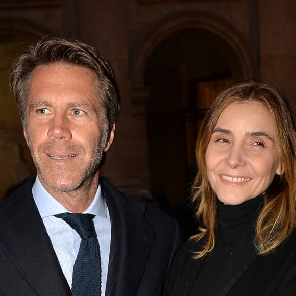 Le prince Emmanuel-Philibert de Savoie et sa femmme Clotilde Courau lors de la cérémonie d'installation de F.Mitterrand à l'académie des Beaux-Arts à Paris, France, le 6 février 2020. © Veeren/Bestimage 