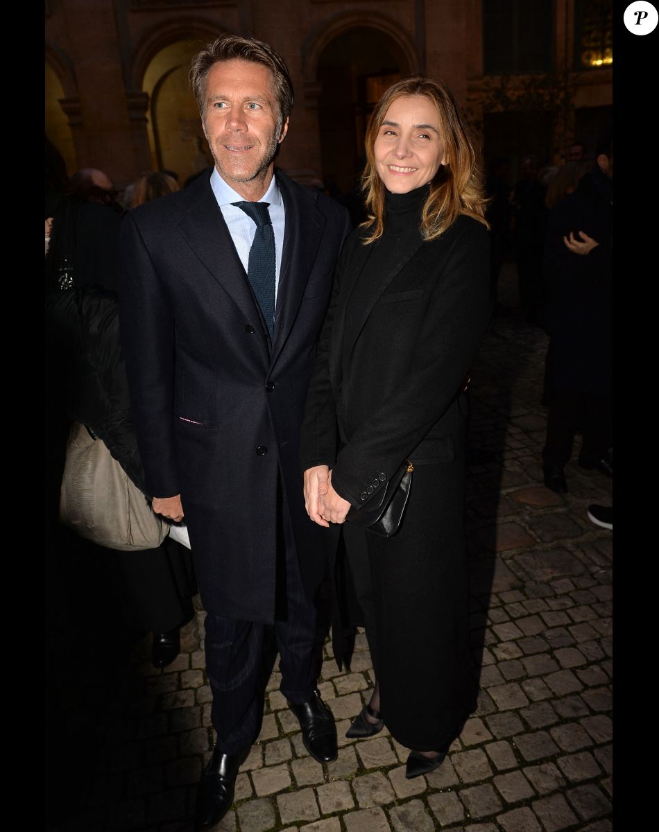 Le prince Emmanuel-Philibert de Savoie et sa femmme Clotilde Courau lors de la cérémonie d'installation de F.Mitterrand à l'académie des Beaux-Arts à Paris, France, le 6 février 2020. © Veeren/Bestimage