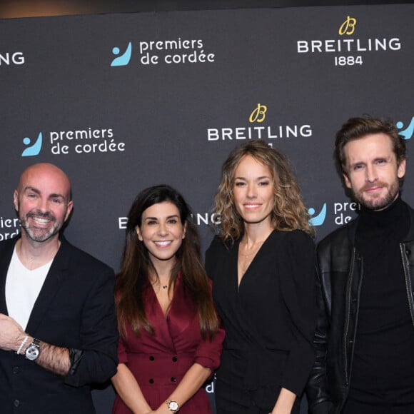 Exclusif - Edouard d'Arbaumont PDG Breitling Europe, Julien Arruti, Reem Kherici, Elodie Fontan et son compagnon Philippe Lacheau, Georges Kern (Pdg Breitling) - Dîner de charité Breitling à la Samaritaine pour l'association "Premiers de Cordée" à Paris le 14 novembre 2022. L'associationPremiers de Cordée propose des animations sportives auprès des enfants hospitalisés. ADN de l'association depuis sa création, ce programme comprend de nombreuses actions pour initier un maximum d'enfants malades et/ou en situation de handicap à la pratique sportive. © Rachid Bellak/Bestimage 