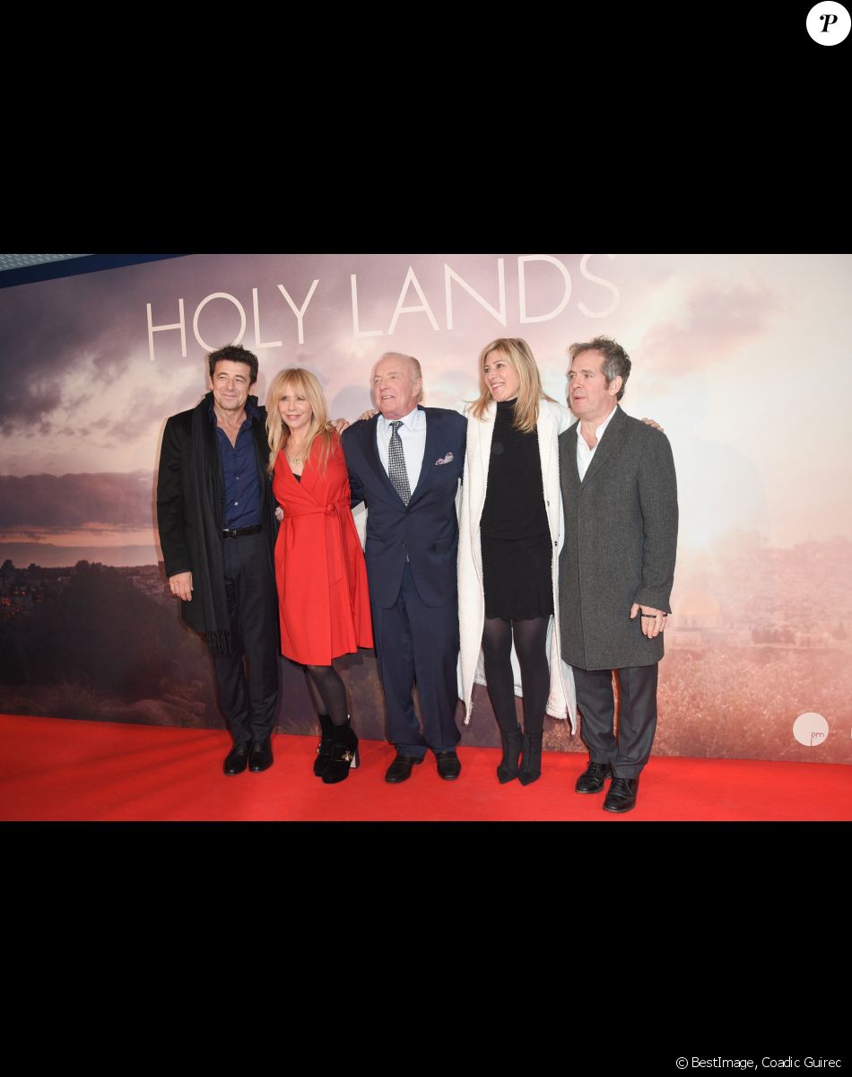Patrick Bruel, Rosanna Arquette, James Caan, Amanda Sthers (réalisatrice) et Tom Hollander à l'avant-première du film "Holy Lands" au cinéma UGC Normandie à Paris, France, le 4 décembre 2018. © Coadic Guirec/Bestimage