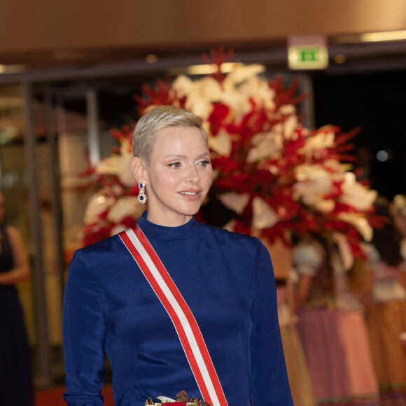 La princesse Charlène de Monaco - Arrivées à la soirée de gala de la Fête Nationale Monégasque au Grimaldi Forum le 19 novembre 2022. © Olivier Huitel / Pool Monaco / Bestimage