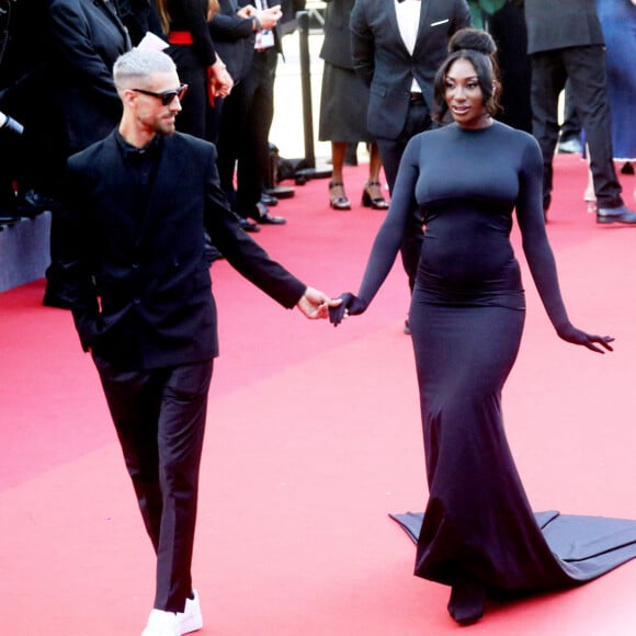 Vladimir Boudnikoff et Aya Nakamura - Montée des marches du film "Armageddon Time" lors du 75e Festival International du Film de Cannes. Le 19 mai 2022.