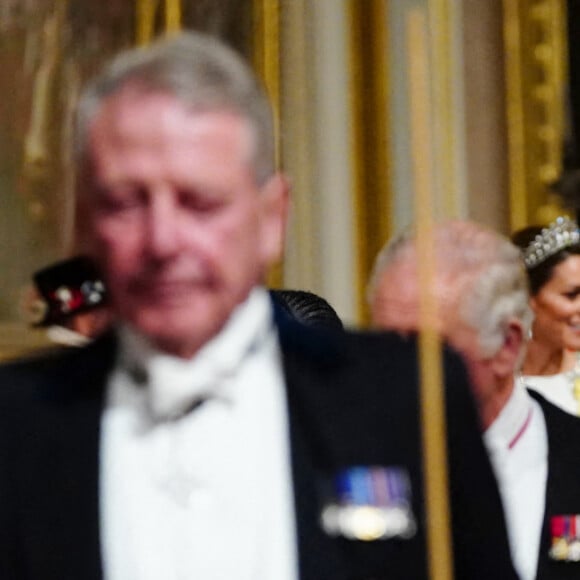 Camilla Parker Bowles, reine consort d'Angleterre - Arrivées au Banquet d'Etat organisé au palais de Buckingham, à Londres, pendant la visite d'Etat du président sud-africain au Royaume-Uni le 22 novembre 2022. 