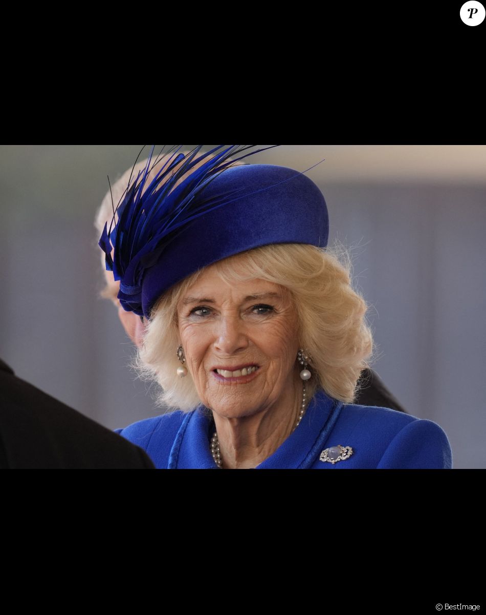 Camilla Parker Bowles, reine consort d'Angleterre - La famille royale du Royaume Uni lors de la cérémonie d'accueil du président de l'Afrique du Sud, en visite d'état à Londres, Royaume Uni, le 22 novembre 2022.