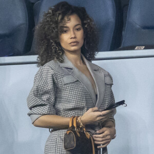 Théma - Les femmes et compagnes des joueurs de l'équipe de France - Jordan Ozuna, la compagne de Karim Benzema assiste au match de football du Groupe F de la Ligue des Champions entre le Real de Madrid et le Celtic Glasgow (5-1) à Madrid le 2 novembre 2022. 