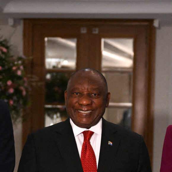 Le prince William, prince de Galles et Catherine Kate Middleton, princesse de Galles rencontrent le président de l'Afrique du Sud Cyril Ramaphosa à l'hôtel Corinthia London le 22 novembre 2022. 