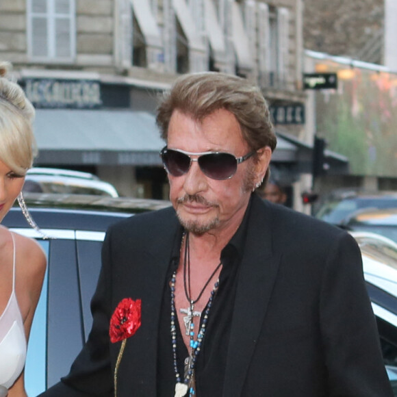 Johnny Hallyday et sa femme Laeticia Hallyday - Arrivée des people à la soirée "Vogue Paris Foundation Gala" au palais Galliera à Paris, le 6 juillet 2015.  People arriving at "Vogue" party at Palais Galliera during the fashion week, in Paris, France, on July 6th, 2015. 