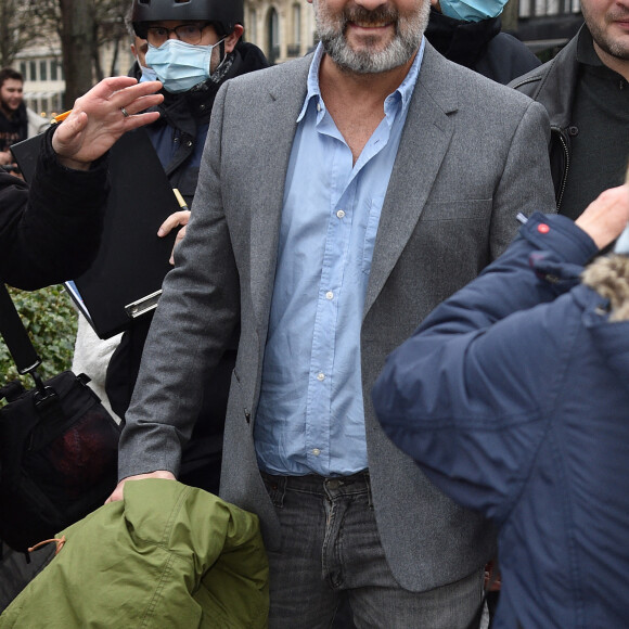 Exclusif - Gilles Lellouche - Arrivée au déjeuner des nommés aux César 2022 au Fouquet's à Paris le 06 février 2022. © Giancarlo Gorassini / Bestimage 