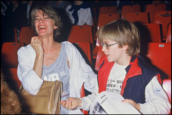Françoise Hardy et son fils Thomas Dutronc au Zénith en 1984. 