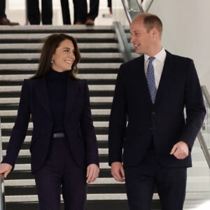 Le prince de Galles William et Kate Catherine Middleton, princesse de Galles, à leur arrivée à l'aéroport de Boston. Le 30 novembre 2022 