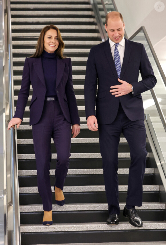 Le prince de Galles William et Kate Catherine Middleton, princesse de Galles, à leur arrivée à l'aéroport de Boston. Le 30 novembre 2022 