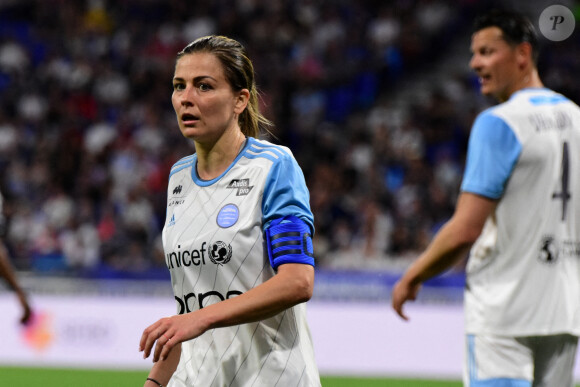 Laure Boulleau lors du match de football caritatif entre l'OL Légendes et la team Unicef au Groupama Stadium à Lyon en faveur des enfants d'Ukraine et pour célébrer les 20 ans du premier titre de Champion de France de l Olympique Lyonnais. © Romain Doucelin / Bestimage