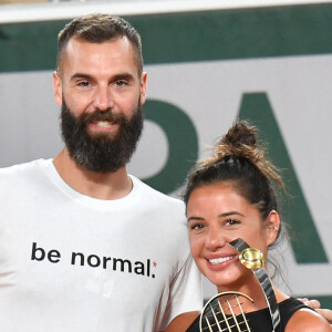 Exclusif - Benoît Paire et sa compagne Julie Bertin - Benoît Paire, Gaël Monfils, Domingo (Pierre Alexis Bizot) et Zerator (Adrien Nougaret) deux streamers se rencontrent lors d'un match de tennis à Roland Garros, Paris. © Veeren/Bestimage