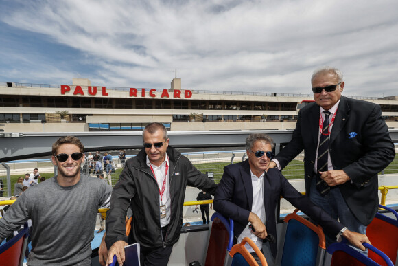 Jean Alesi , Patrick Tambay, Romain Grosjean Driver Haas F1 Team ,Yannick Dalmas , Ambiance Portrait, au Castellet en septembre 2017 © DPPI / Panoramic / Bestimage