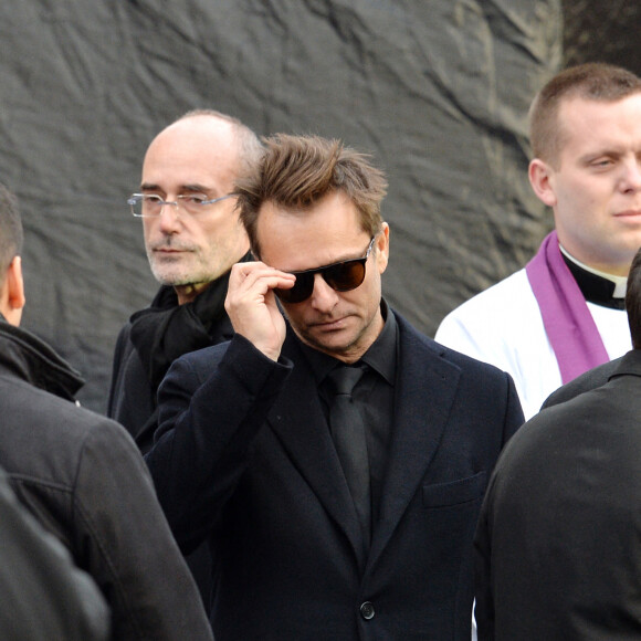 David Hallyday - Sorties de l'église de la Madeleine après les obsèques de Johnny Hallyday à Paris le 9 décembre 2017. © Veeren / Bestimage 