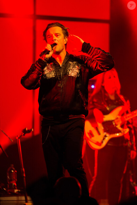 Exclusif - No Web - David Hallyday rend hommage à son père Johnny Hallyday, lors d'un concert aux fêtes de Wallonie à Andenne en Belgique le 23 septembre 2018.