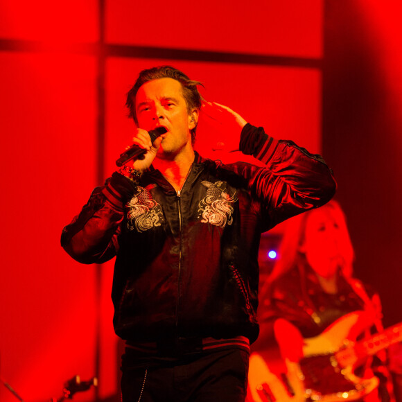 Exclusif - No Web - David Hallyday rend hommage à son père Johnny Hallyday, lors d'un concert aux fêtes de Wallonie à Andenne en Belgique le 23 septembre 2018.