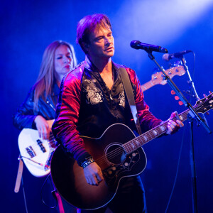 Exclusif - David Hallyday rend hommage à son père Johnny Hallyday, lors d'un concert aux fêtes de Wallonie à Andenne en Belgique le 23 septembre 2018.