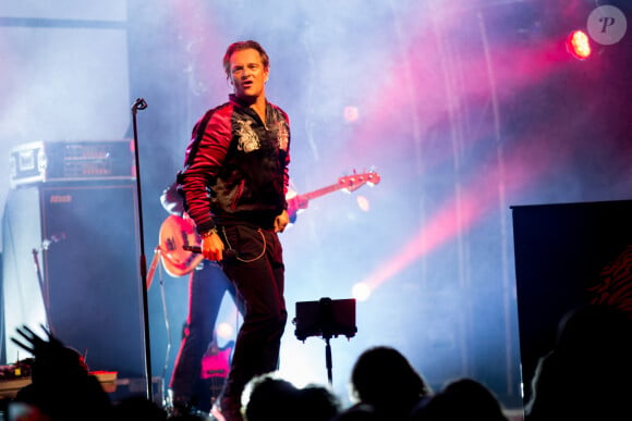 Exclusif - No Web - David Hallyday rend hommage à son père Johnny Hallyday, lors d'un concert aux fêtes de Wallonie à Andenne en Belgique le 23 septembre 2018.